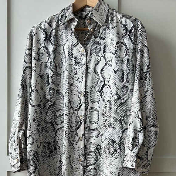 Zara Animal Print Shirt Dress XS - Picture 1 of 8